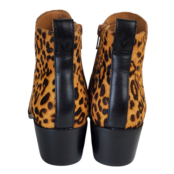 New Vionic clara leopard calf hair v cut out water resistant ankle boots tan - Picture 11 of 16